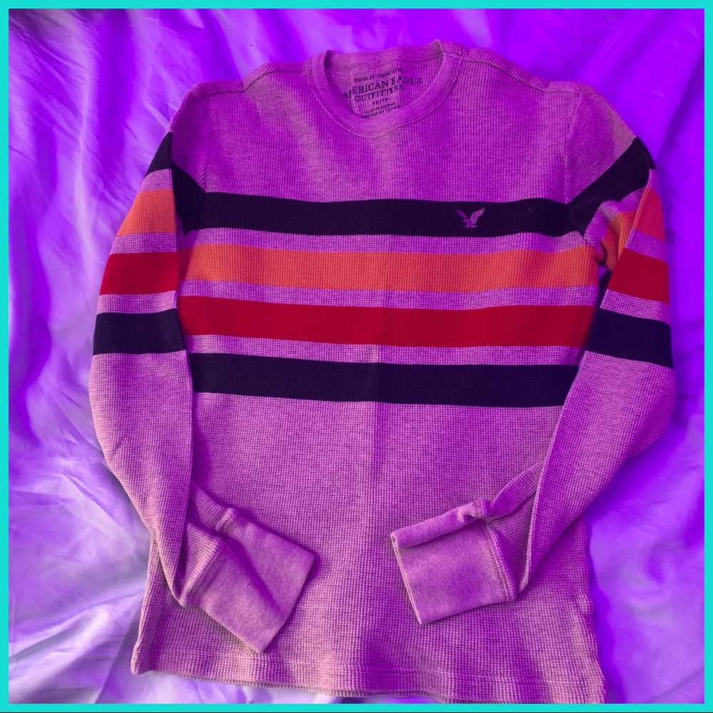 Men’s striped gray sweater
